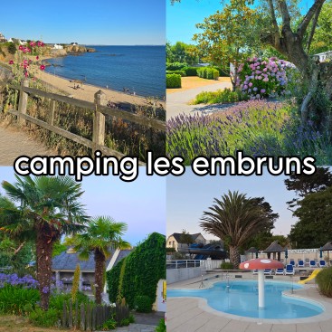 Camping les Embruns: prachtige camping vol bloemen in Bretagne. Camping les Embruns is een prachtige camping in Finistere in Bretagne. Misschien wel de mooiste camping van Frankrijk. Vol bloemen, vlakbij het strand, met binnenzwembad en buitenzwembad.