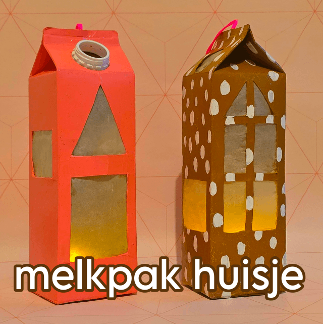 Lantaarn huisje van melkpak knutselen voor de feestdagen. Wil je iets maken dat je tot eind december kan laten staan? Met een melkpak en een lichtje kun je een leuk herfsthuisje of decemberhuisje knutselen. Een leuke lampion of lantaarn om te knutselen van een melkpak, voor Sint Maarten, Sinterklaas en Kerst.